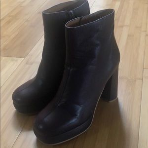 See By Chloe Maroon Leather Boots